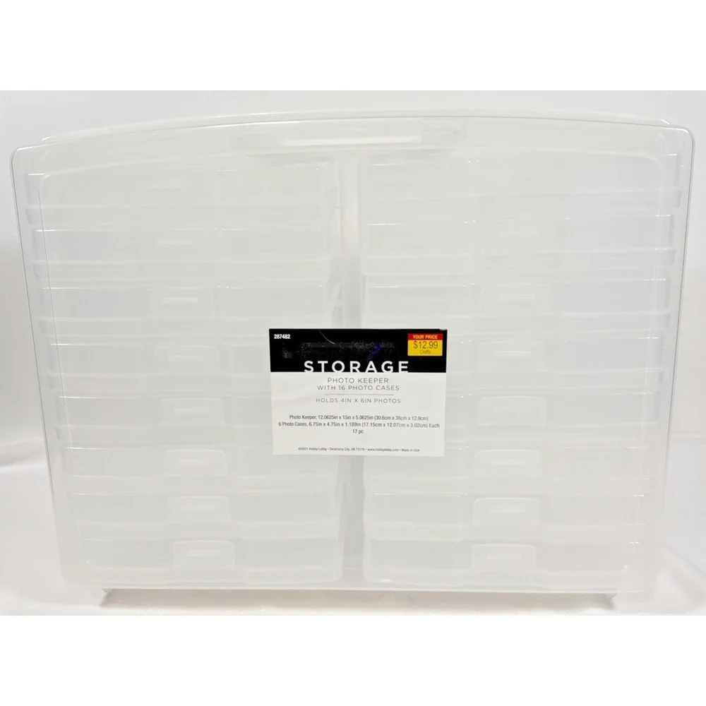 Hobby Lobby Photo Keeper Storage Case 16 Inner Cases Clear 4x6 Organizer